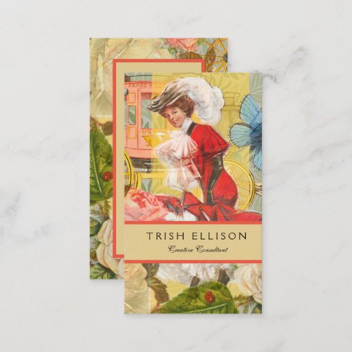 Victorian Lady Woman Fun Carriage Business Card