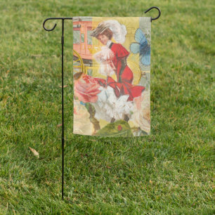 Victorian Lady Woman Fun Carriage Garden Flag