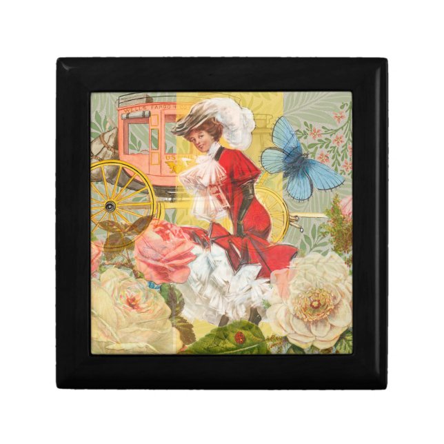 Victorian Lady Woman Fun Carriage Gift Box (Front)