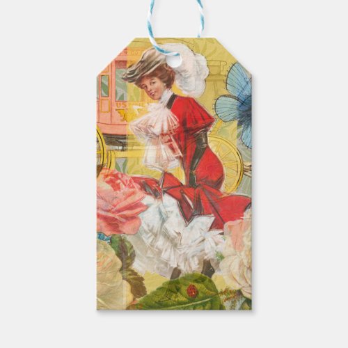 Victorian Lady Woman Fun Carriage Gift Tags