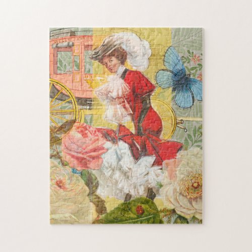 Victorian Lady Woman Fun Carriage Jigsaw Puzzle