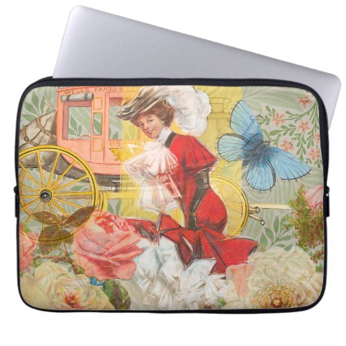 Victorian Lady Woman Fun Carriage Laptop Sleeve