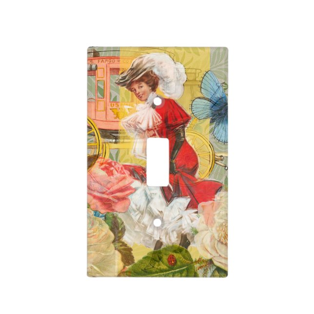 Victorian Lady Woman Fun Carriage Light Switch Cover (Front)