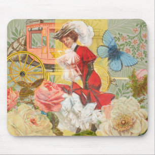 Victorian Lady Woman Fun Carriage Mouse Pad