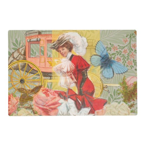 Victorian Lady Woman Fun Carriage Placemat