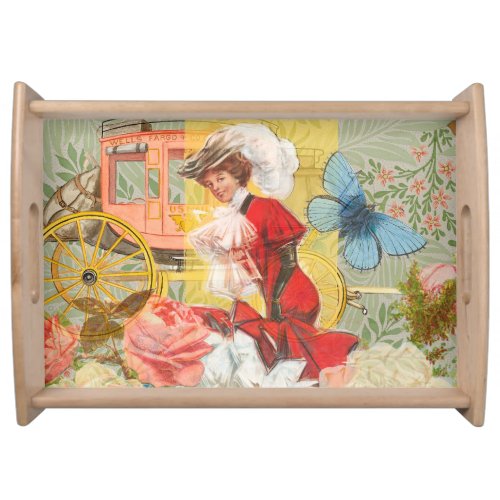 Victorian Lady Woman Fun Carriage Serving Tray