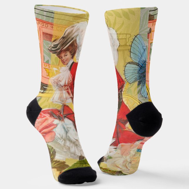 Victorian Lady Woman Fun Carriage Socks (Angled)