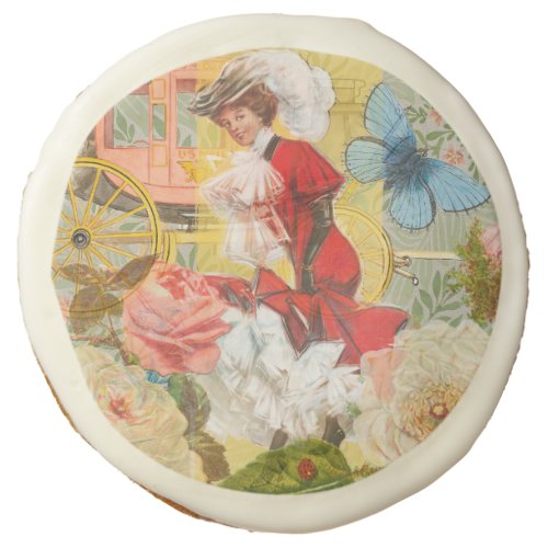 Victorian Lady Woman Fun Carriage Sugar Cookie