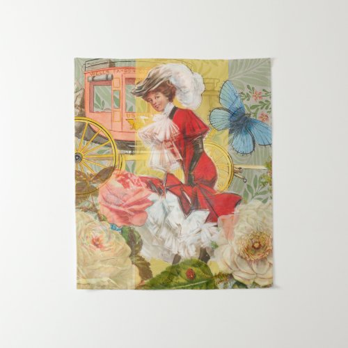 Victorian Lady Woman Fun Carriage Tapestry