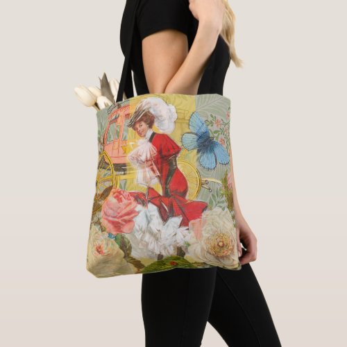 Victorian Lady Woman Fun Carriage Tote Bag