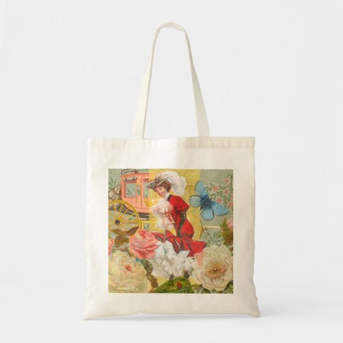 Victorian Lady Woman Fun Carriage Tote Bag