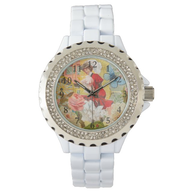Victorian Lady Woman Fun Carriage Watch (Front)