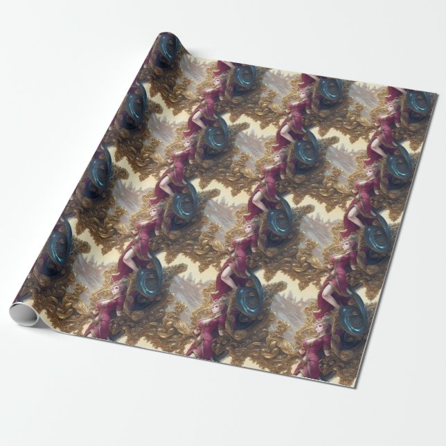 Victorian Lady Wrapping Paper (Unrolled)