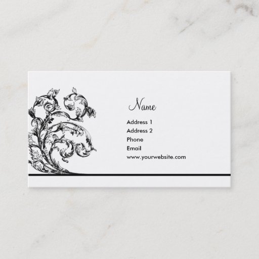 Customizable Victorian Leaves Business Card Templates