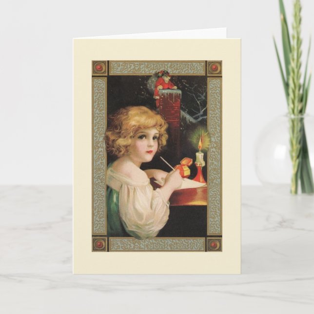 Victorian Letter To Santa Christmas Card (Front)