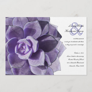 Victorian Lilac Layered Succulent Wedding Invite