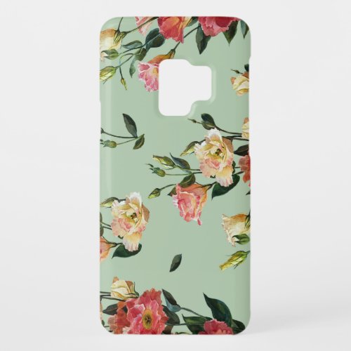 Victorian Lisianthus Olive Floral Watercolor Case_Mate Samsung Galaxy S9 Case