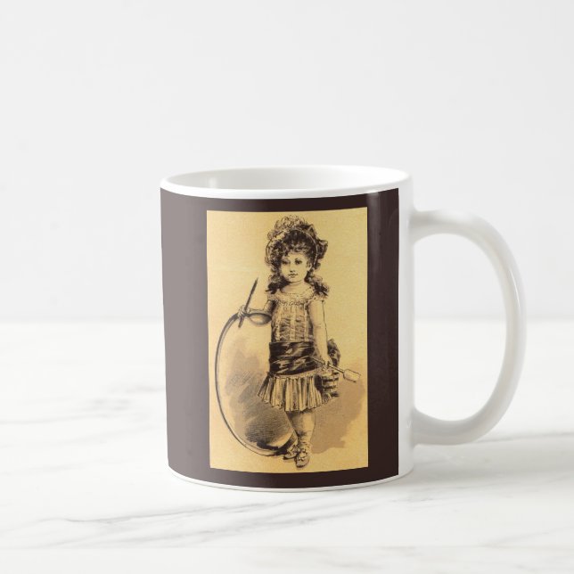 Victorian little girl print coffee mug (Right)