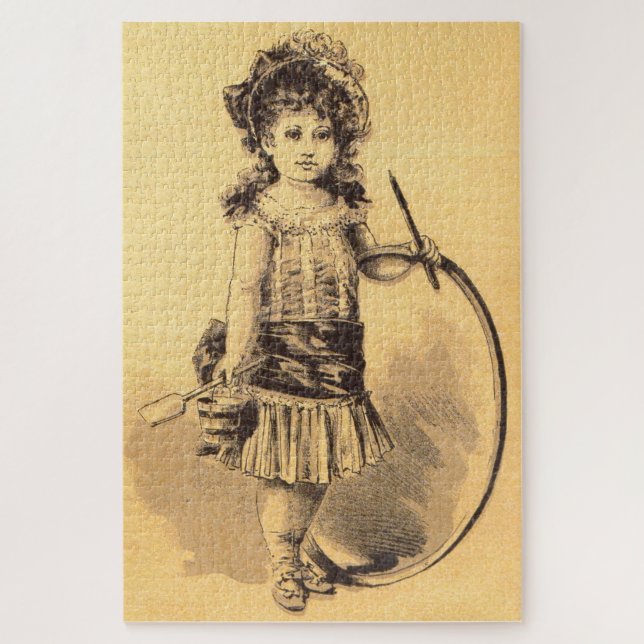 Victorian little girl print jigsaw puzzle (Vertical)