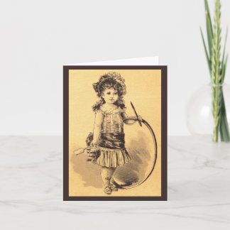  Victorian little girl print Note Card