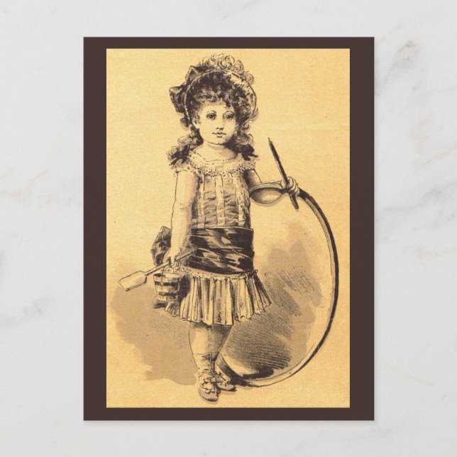  Victorian little girl print Postcard (Front)