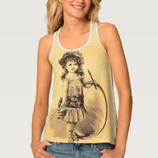 Victorian little girl print tank top