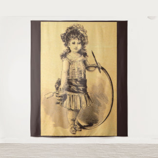 Victorian little girl print tapestry
