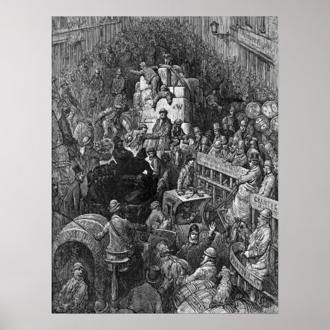 Victorian London - A City Throughfare Poster (Front)