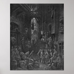 Victorian London - River Side Street Poster