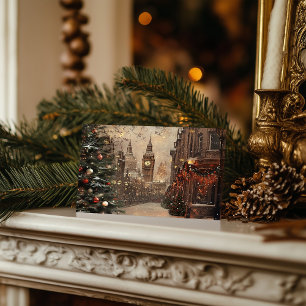 Victorian London Winter Christmas Holiday Postcard