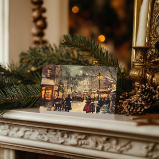 Victorian London Winter Wonderland Holiday Postcard