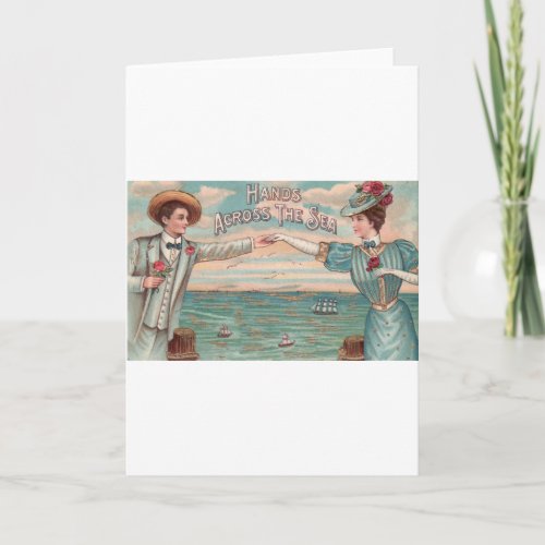 Victorian Long Distance Romance Valentines Day Holiday Card