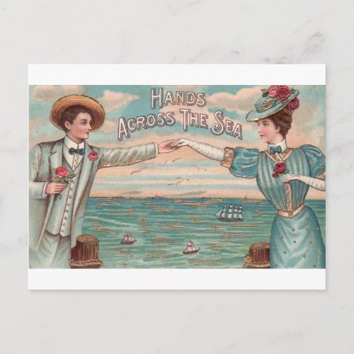 Victorian Long Distance Romance Valentines Day Holiday Postcard