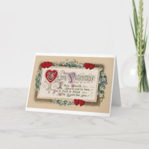 Victorian Love Poem Valentine's Day Card