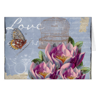 Victorian Love Thoughts Dreams Butterfly Bird Cage Cards