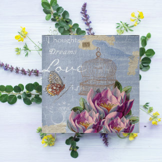 Victorian Love Thoughts Dreams Butterfly Bird Cage Jigsaw Puzzle