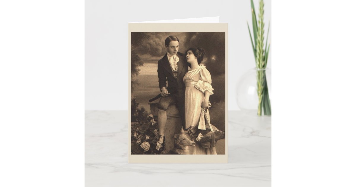  Victorian Lovers Anniversary or Wedding Card Zazzle.com