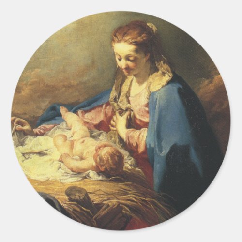 Victorian Madonna and Child Christmas sticker