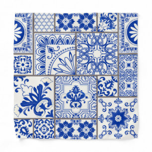 Victorian Majolica: Patchwork Tile Pattern. Bandana