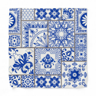 Victorian Majolica: Patchwork Tile Pattern. Bandana