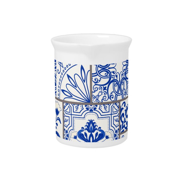 Victorian Majolica: Patchwork Tile Pattern. Beverage Pitcher (Front)
