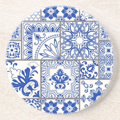 Victorian Majolica Patchwork Tile Pattern Coaster
