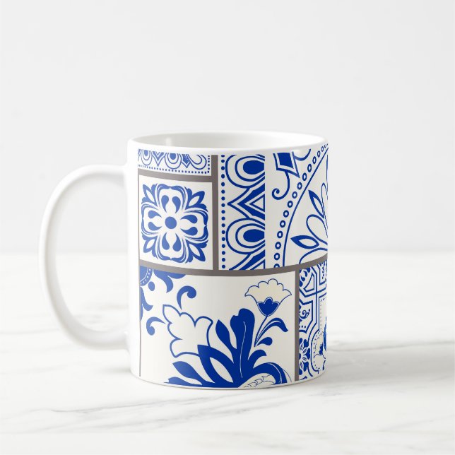 Victorian Majolica: Patchwork Tile Pattern. Coffee Mug (Left)