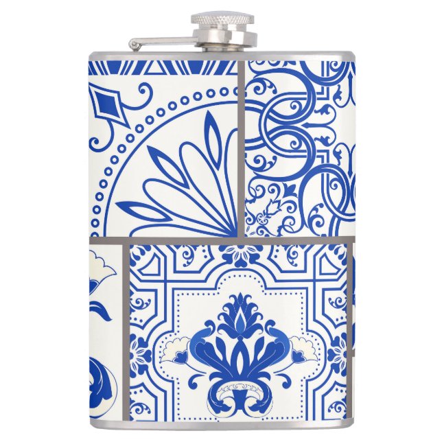 Victorian Majolica: Patchwork Tile Pattern. Flask (Front)