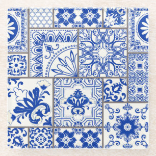 Victorian Majolica: Patchwork Tile Pattern. Glass Coaster