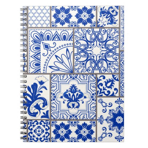 Victorian Majolica Patchwork Tile Pattern Notebook