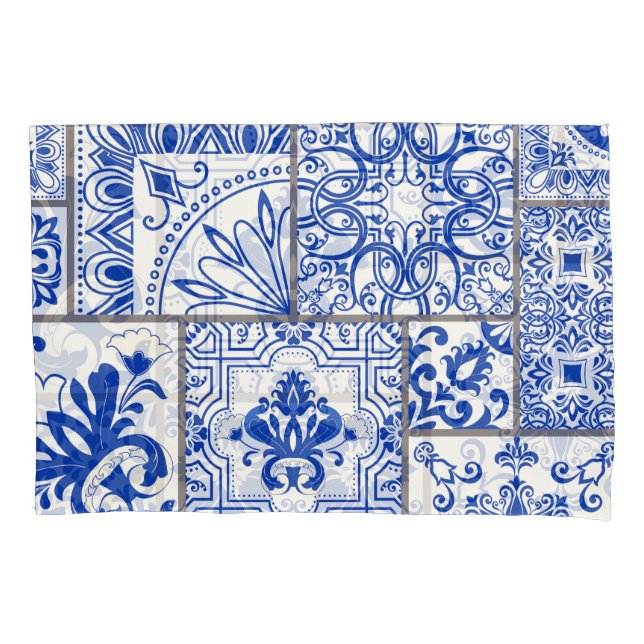 Victorian Majolica: Patchwork Tile Pattern. Pillow Case (Front)