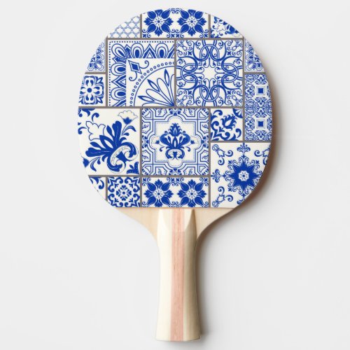 Victorian Majolica Patchwork Tile Pattern Ping Pong Paddle