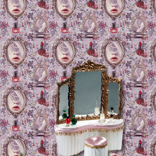 Victorian Makeup Vanity Floral Peel and Stick
