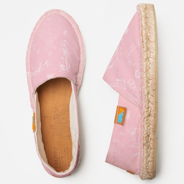 victorian mannequin antique sewing machine pink  espadrilles (Side)